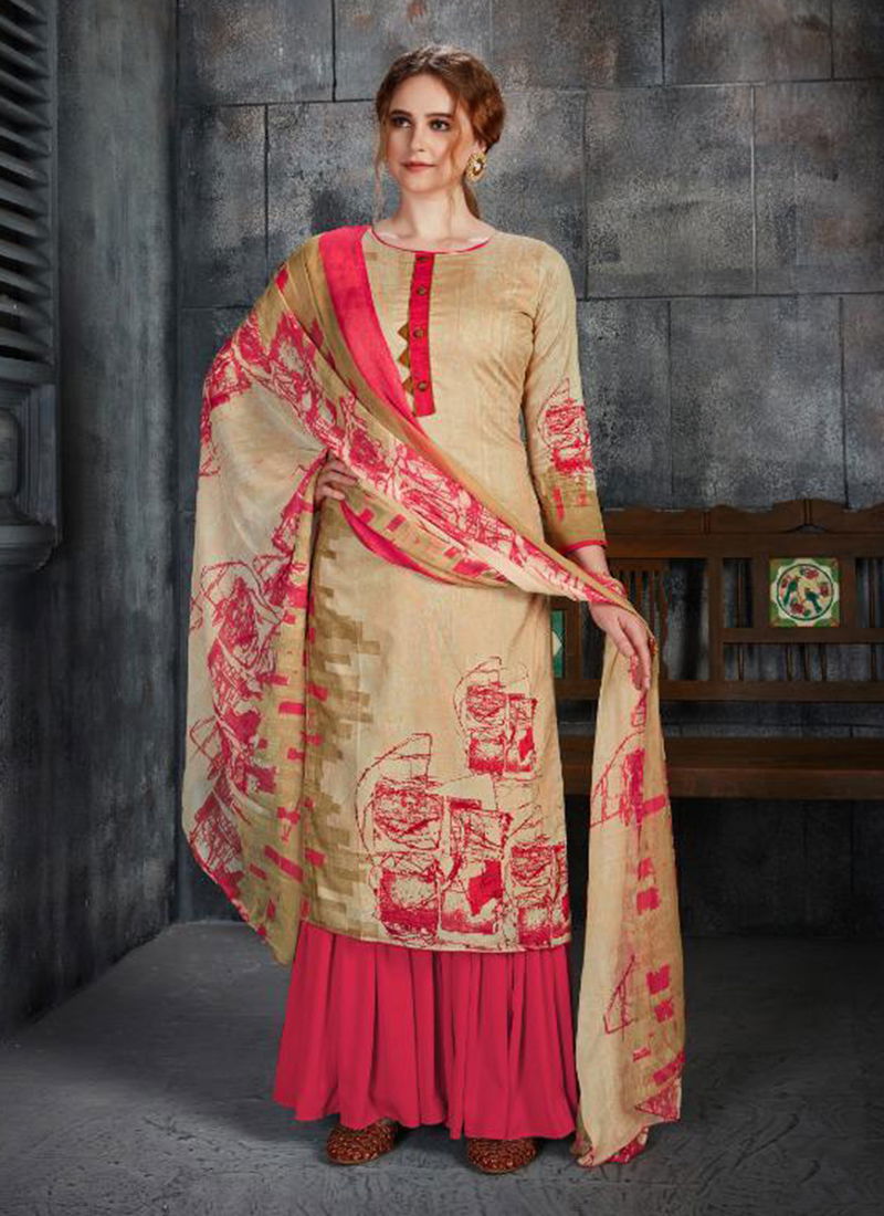 Jennifer Pure Cambric Designer Printed Party Wear Plazzo Suit Collection 189-001-008